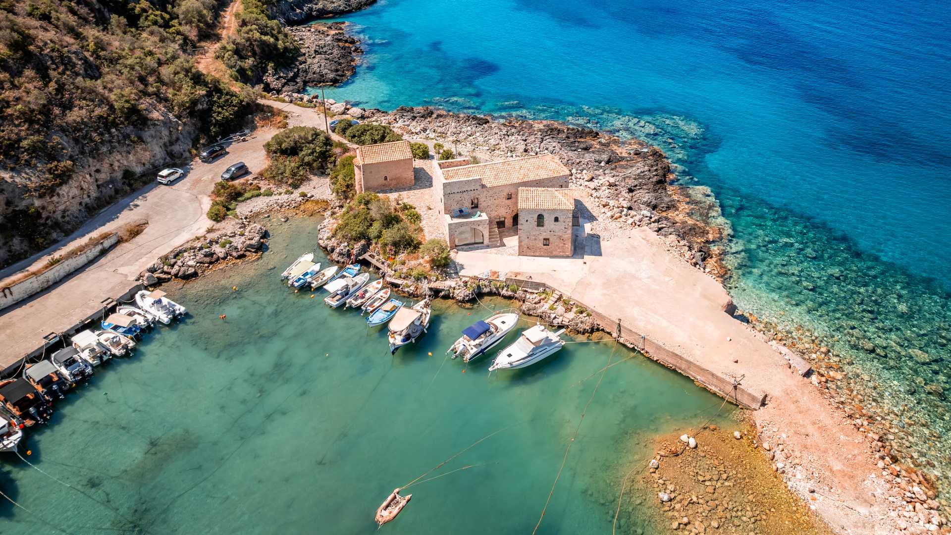Kardamyli Beach and boats